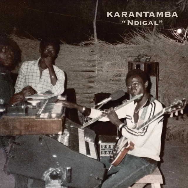 Archival performance photograph on Karantamba’s Ndigal record sleeve, supplied by Teranga Beat.